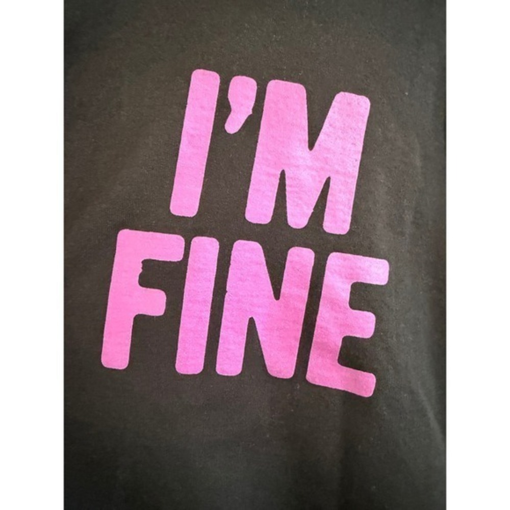 Assholes*s Live Forever Eeyore I'M FINE Black Graphic Hoodie Mens Large - Picture 4 of 7